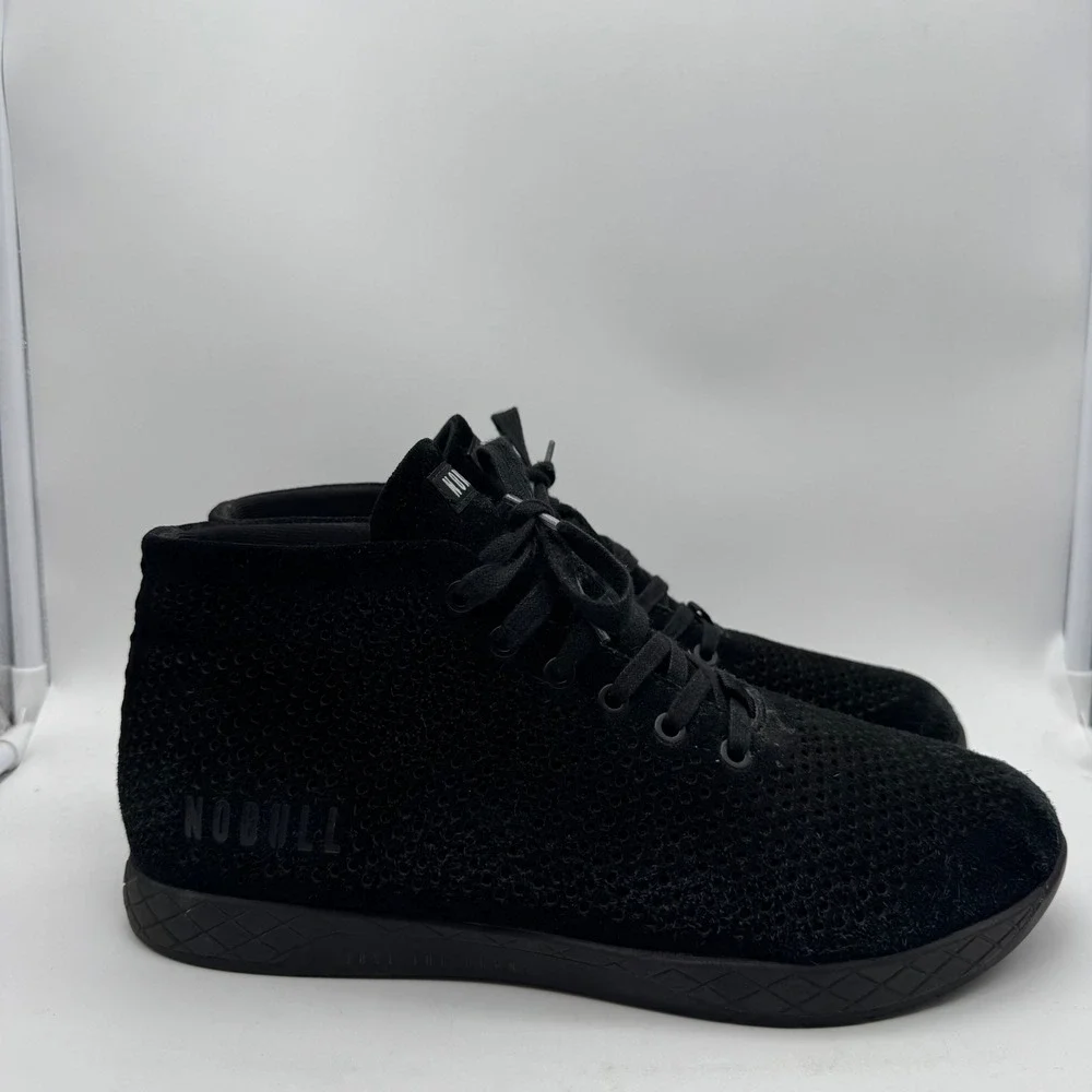 NoBull‎ Black Mid Suede Lace-up Trainer Sneaker Lifting Shoes Men's 11